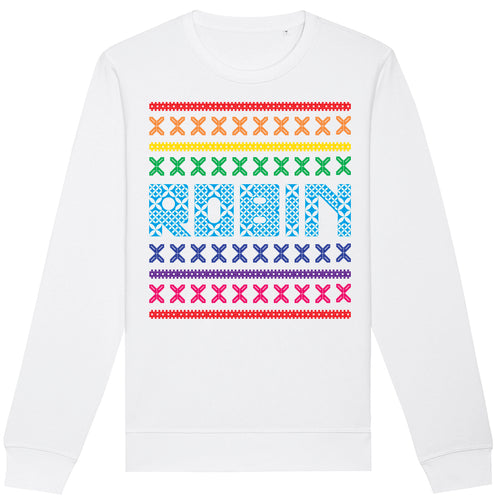 Personalised Retro Fairisle White Christmas Adult Sweatshirt