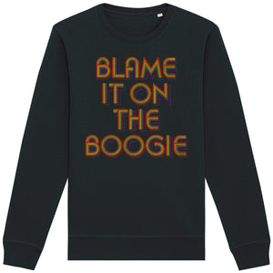 Blame It On The Boogie Black Adult Sweatshirt
