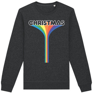 Christmas Rainbow Charcoal Adult Sweatshirt