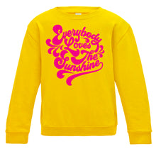 Load image into Gallery viewer, Everybody Loves The Sunshine Curly Script Kids Sweatshirt