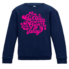 Load image into Gallery viewer, Go Your Own Way Curly Script Kids Sweatshirt