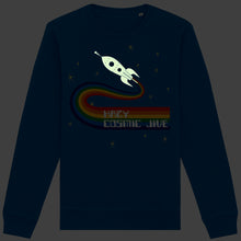 Load image into Gallery viewer, Hazy Cosmic Jive Glow in the Dark Adult Sweatshirt