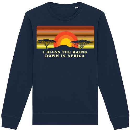 I Bless The Rains Navy Adult Sweatshirt