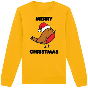 Merry Christmas Robin Adult Sweatshirt