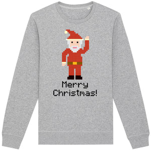 Pixelated Santa Christmas Adult Sweatshirt