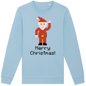 Pixelated Santa Christmas Adult Sweatshirt