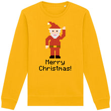 Load image into Gallery viewer, Pixelated Santa Christmas Adult Sweatshirt