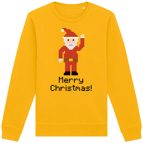 Pixelated Santa Christmas Adult Sweatshirt
