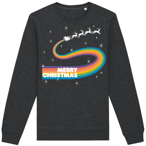 Glow in The Dark Merry Christmas Father Christmas Adult Sweatshirt