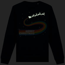 Load image into Gallery viewer, Glow in The Dark Merry Christmas Father Christmas Adult Sweatshirt