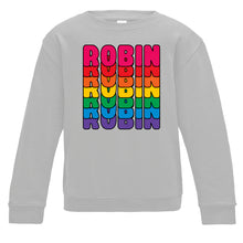 Load image into Gallery viewer, Personalised Sesame Street Rainbow Kids Sweatshirt available in a range of colours