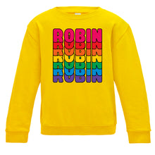 Load image into Gallery viewer, Personalised Sesame Street Rainbow Kids Sweatshirt available in a range of colours