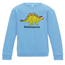 Load image into Gallery viewer, Personalised Christmas Stegosaurus Kids Sweatshirt