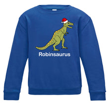 Load image into Gallery viewer, Personalised Christmas T-Rex Kids Sweatshirt