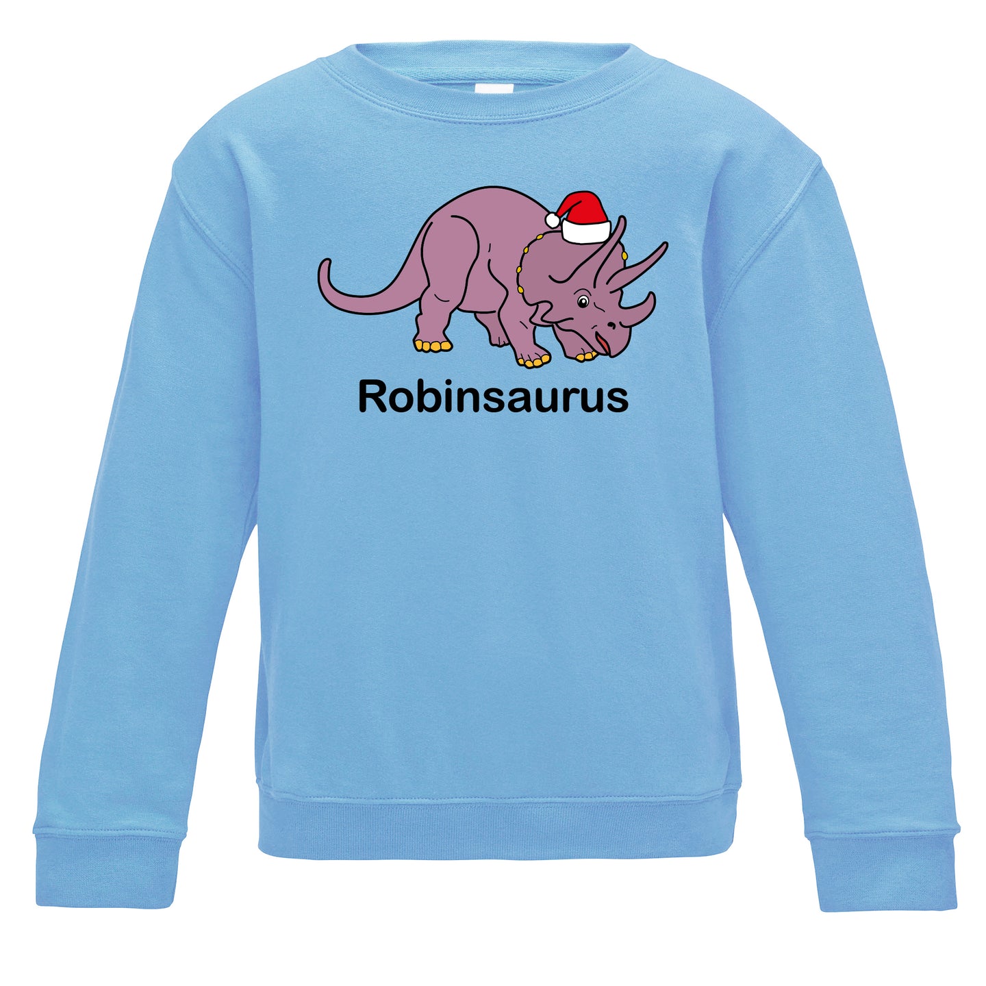 Personalised Christmas Triceratops Kids Sweatshirt