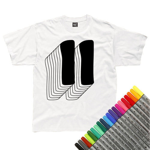 Eleven Drop Shadow Colour In T-Shirt (fabric pens optional)