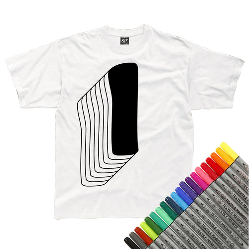 One Drop Shadow Colour In T-Shirt (fabric pens optional)