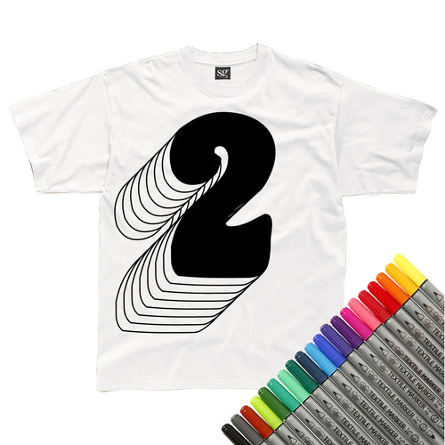 Two Drop Shadow Colour In T-Shirt (fabric pens optional)