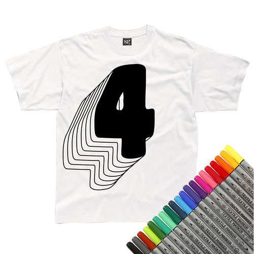 Four Drop Shadow Colour In T-Shirt (fabric pens optional)