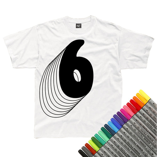 Six Drop Shadow Colour In T-Shirt (fabric pens optional)