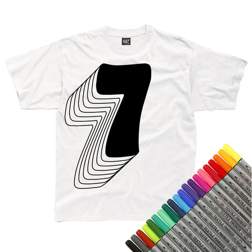Seven Drop Shadow Colour In T-Shirt (fabric pens optional)