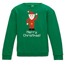 Load image into Gallery viewer, Pixelated Santa Adult Christmas Sweatshirt available in a variety of colours