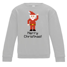 Load image into Gallery viewer, Pixelated Santa Adult Christmas Sweatshirt available in a variety of colours