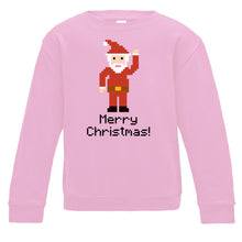 Load image into Gallery viewer, Pixelated Santa Kids Christmas Sweatshirt