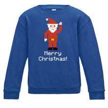 Load image into Gallery viewer, Pixelated Santa Kids Christmas Sweatshirt