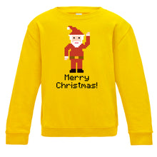 Load image into Gallery viewer, Pixelated Santa Kids Christmas Sweatshirt