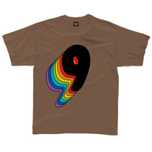 Load image into Gallery viewer, Ninth Birthday Nine T-Shirt With Rainbow Drop Shadow