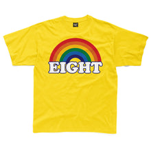 Load image into Gallery viewer, EIGHT retro rainbow kids t-shirt