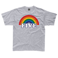 Load image into Gallery viewer, FIVE retro rainbow kids t-shirt