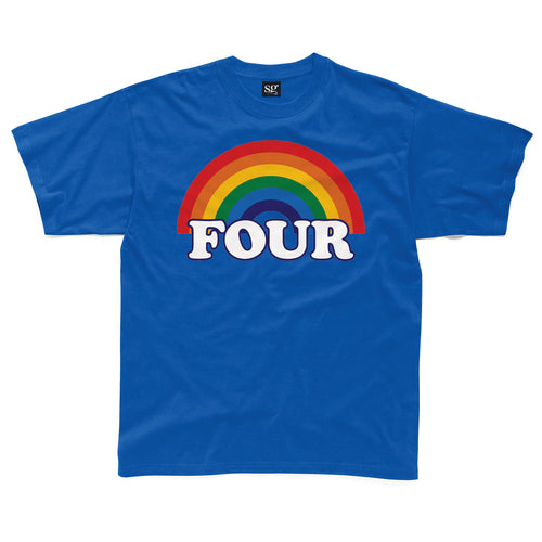 FOUR retro rainbow kids t-shirt