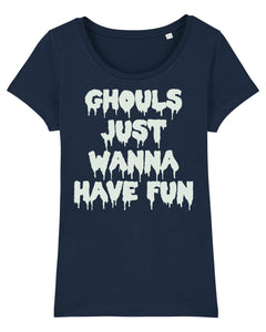 Ghouls Just Wanna Have Fun Navy Glow In The Dark Women's T-Shirt