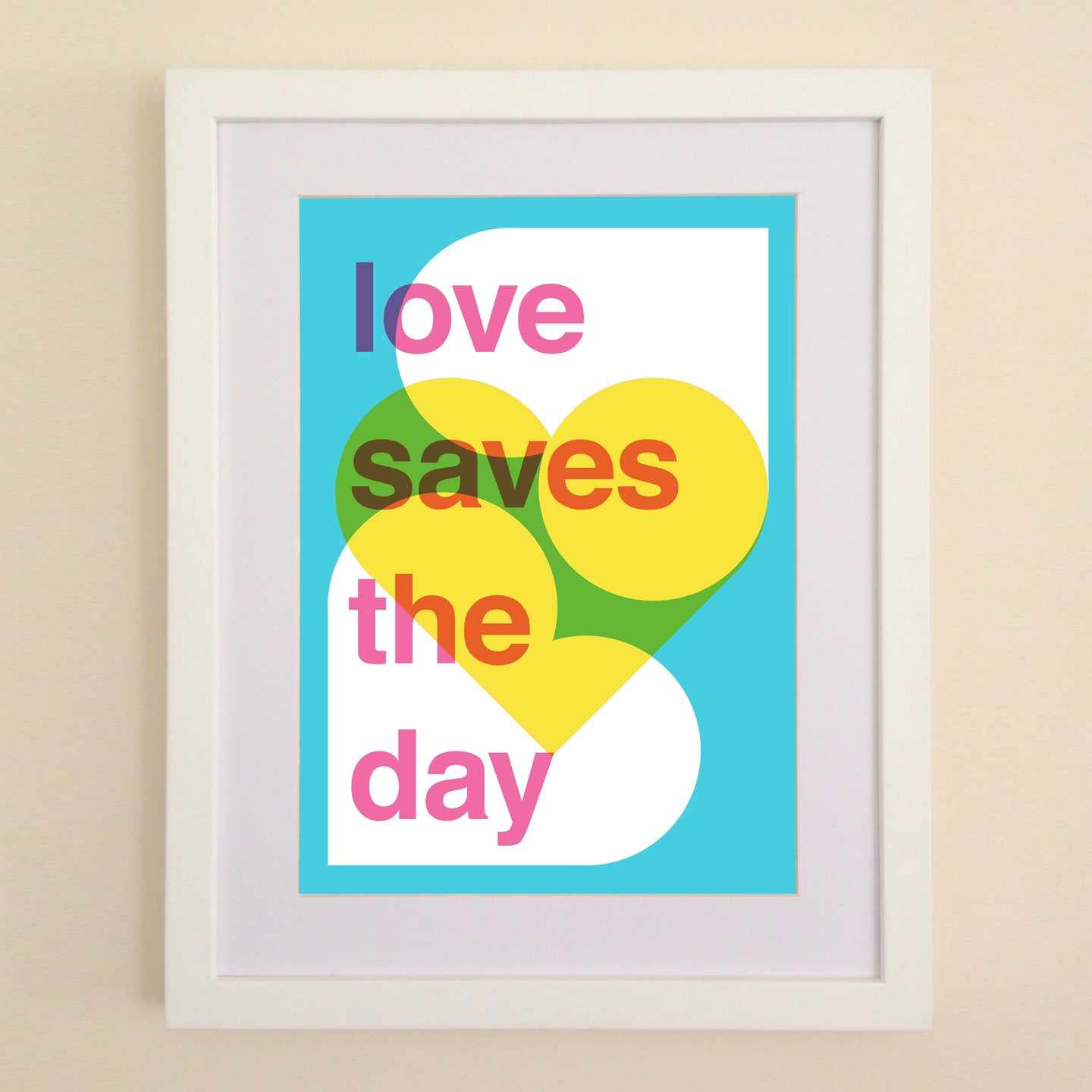 Love Saves The Day (mid-century) A4, A3 or 50cm x 70cm print