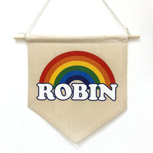 Personalised Retro Rainbow Pennant Flag