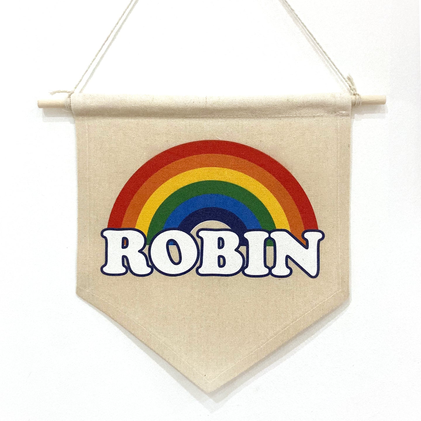 Personalised Retro Rainbow Pennant Flag