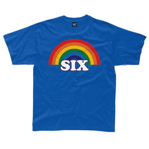 SIX retro rainbow kids t-shirt