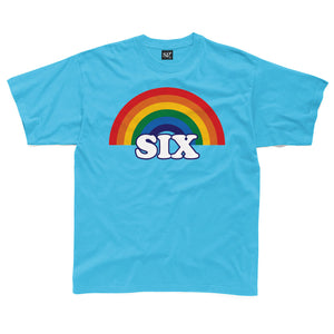 SIX retro rainbow kids t-shirt