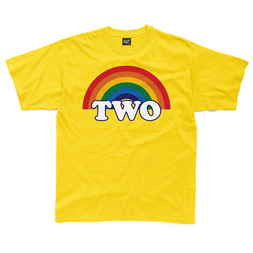 TWO retro rainbow kids t-shirt