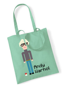 Pixelated Andy Warhol Tote Bag