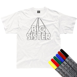 Big Sister Colour-In T-Shirt (fabric pens optional)