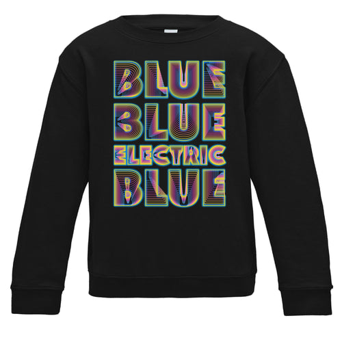 Blue Blue Electric Blue Black Kids Sweatshirt