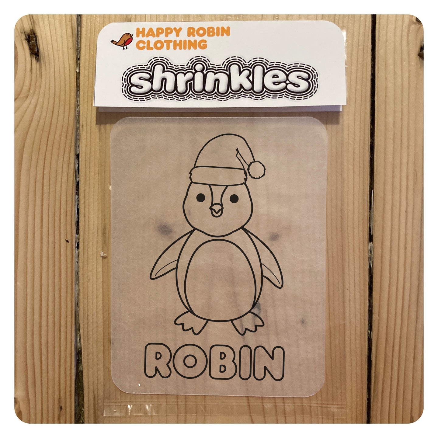 Personalised Christmas Baby Penguin shrinkle