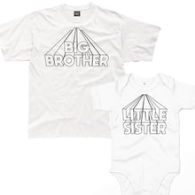 Load image into Gallery viewer, Sibling white colour-in T-Shirt and Babygrow Bundle without fabric pens