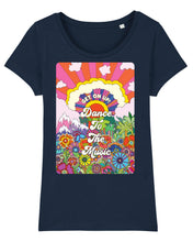 Load image into Gallery viewer, Dance To The Music Women&#39;s T-Shirt available in navy or yellow