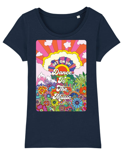Dance To The Music Women's T-Shirt available in navy or yellow