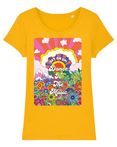 Dance To The Music Women's T-Shirt available in navy or yellow