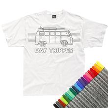 Load image into Gallery viewer, Day Tripper Colour-In T-Shirt (fabric pens optional)